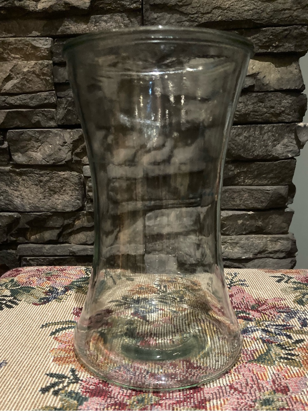 Clear Glass Hourglass Vase